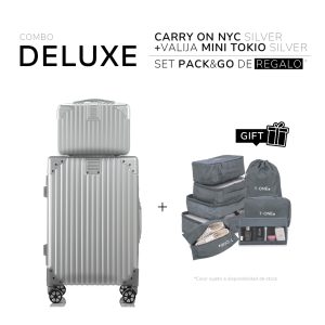 Set Deluxe - Valija Carry On NYC + MINI TOKIO + Organizador de Regalo