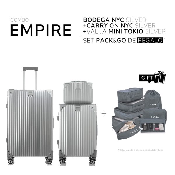 Set Empire - Valija Bodega NYC + Carry On NYC + MINI TOKIO + Organizador de Regalo
