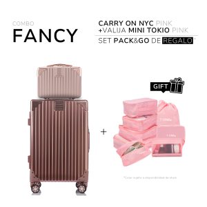 Set Fancy - Valija Carry On NYC + MINI TOKIO + Organizador de Regalo