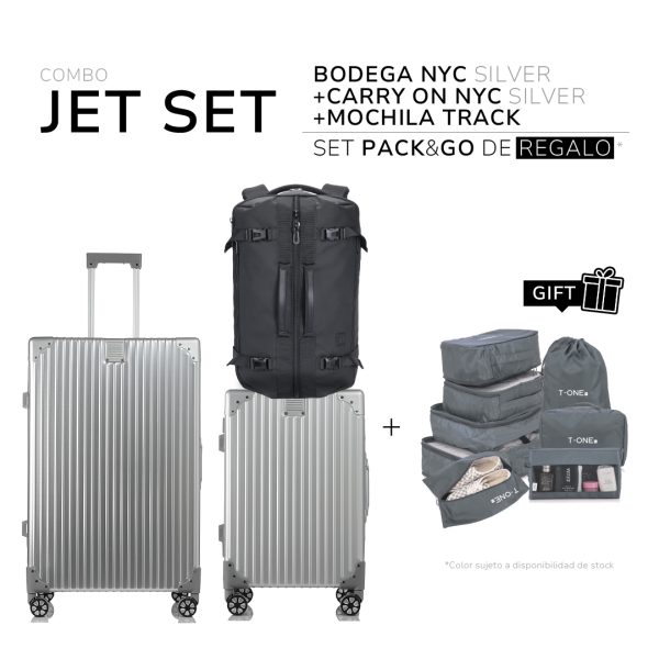 Set Jet Track - Valija Bodega NYC + Carry On NYC + Mochila Track + Organizador de regalo